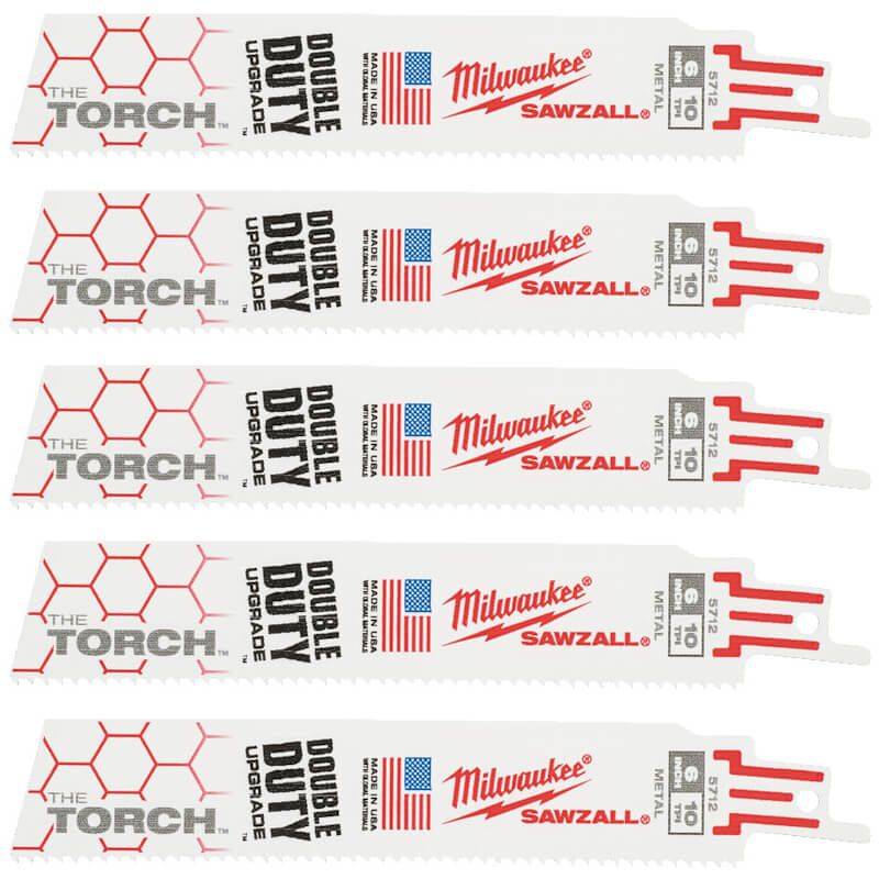 MILWAUKEE Полотно для шабельних пил TORCH, 150х2,5мм, (5шт), (метал)
