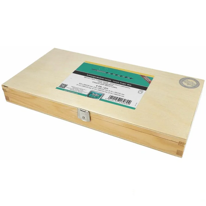 Набор сверл HELLER по дереву 6/8/10/12/14/16 мм LEWIS, 6 шт, деревянная коробка (18980)