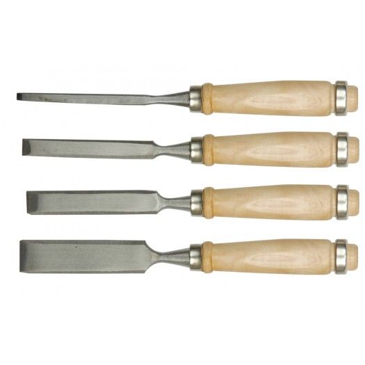 VOREL Стамески з дерев'яною ручкою : (набір) 4 шт.  | 25500