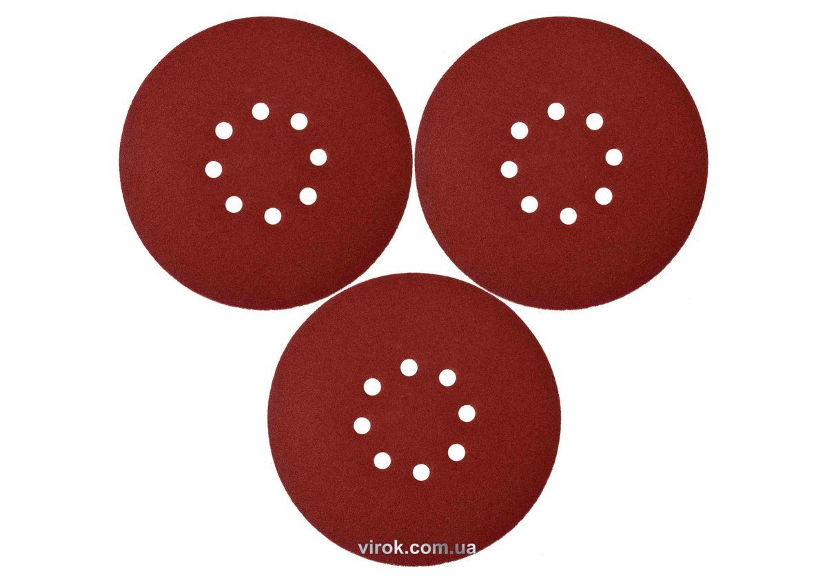 YATO Круг шліфувальний з наждачн. паперу з липучкою: Ø= 180 мм, Р100, до YT-82341, 3 шт