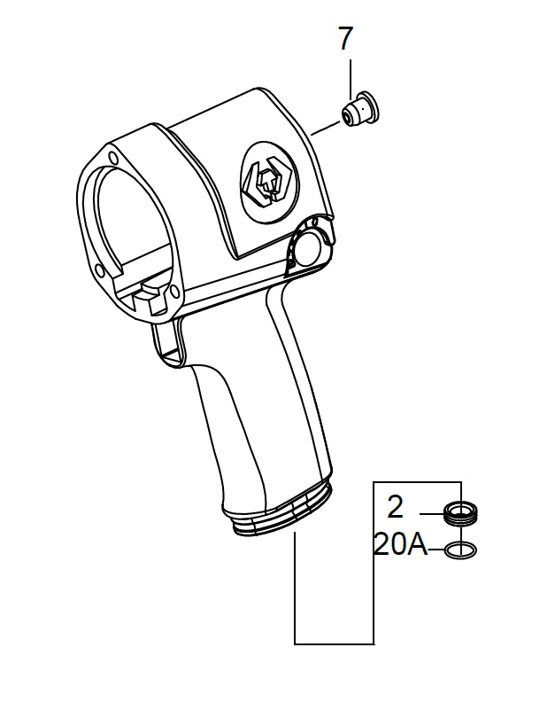 KING TONY Корпус гайковерта 33411-040 (Вкл.7.2.20A) | 33411-A01