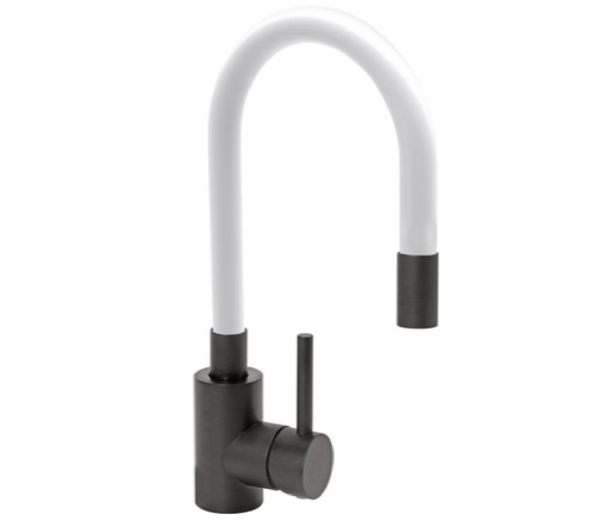 FALA Змішувач води "BLACK FLEXIBLE" для раковини з гнучкою білою лійкою  | 75776