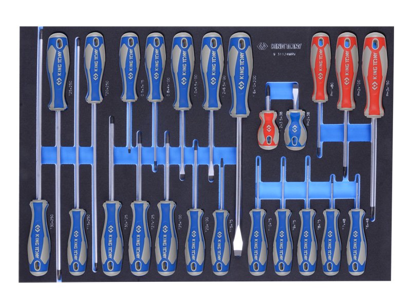 KING TONY Набор отверток, ложемент, 24 пр. (EVA ложемент) | 9-31124MRV