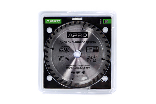 Диск пильний по дереву 180х22,2(20)х40Т APRO