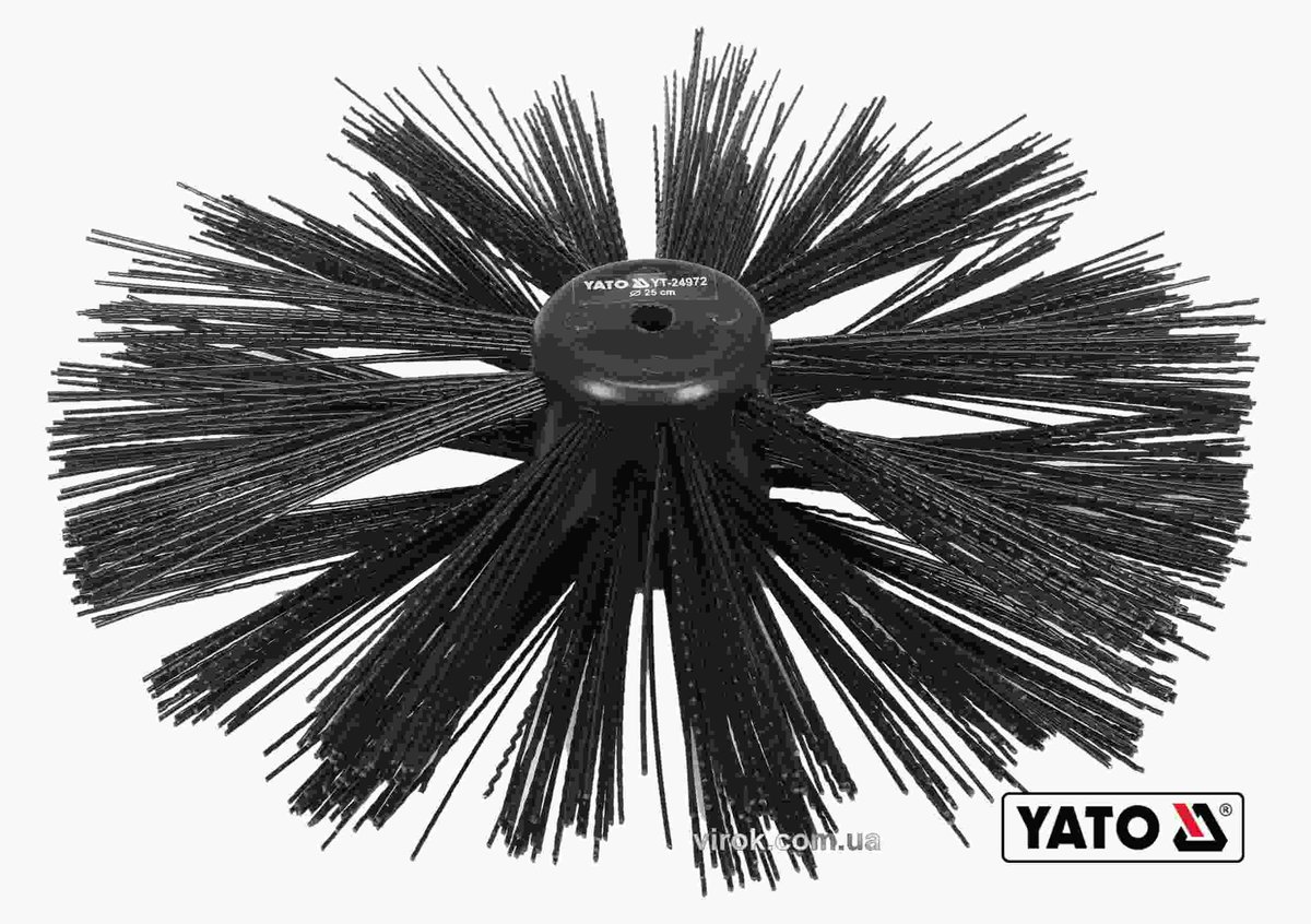 YATO Щітка для очищення каналізації YATO: Ø= 25 см, з нейлона і поліпропіленового ворса, до YT-24980