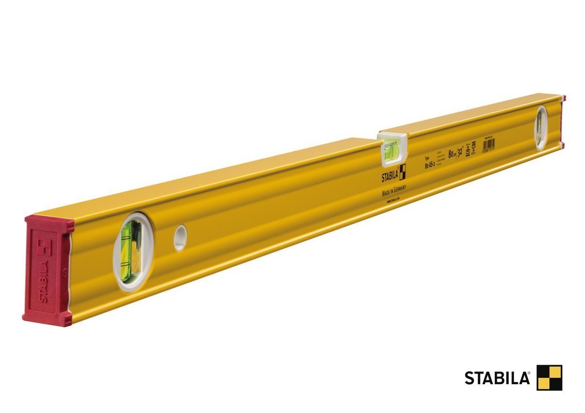 STABILA Рівень Type 80 AS-2 : L= 80 см, 3 капсули. ударостійкий профіль (ребр.жостк) ковпачки | 1917