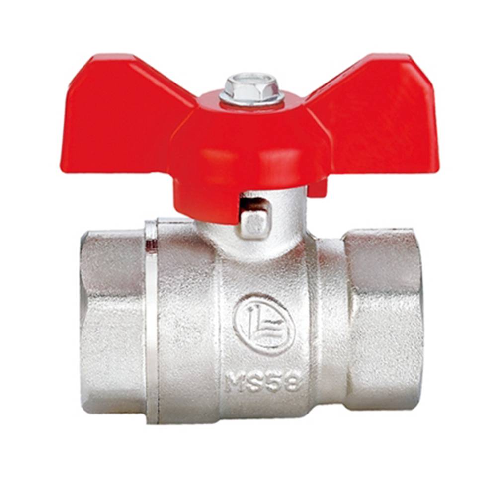 Кран латунний шаровий Base 1/2 різьба В/В ручка метелик Double-lin | 78-075