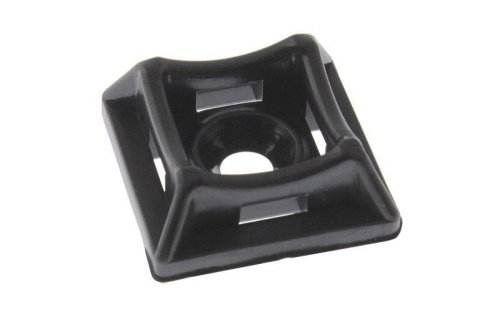 Площадка универсальная 20х20 с отверстием для стяжки шириной до 5мм черная (пач 50шт) APRO