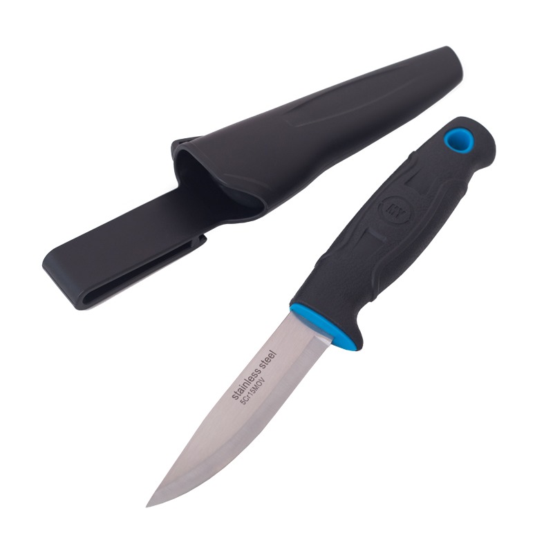 MYTOOLS Нож шведский, двухкомпонентная ручка, черный, 220мм.