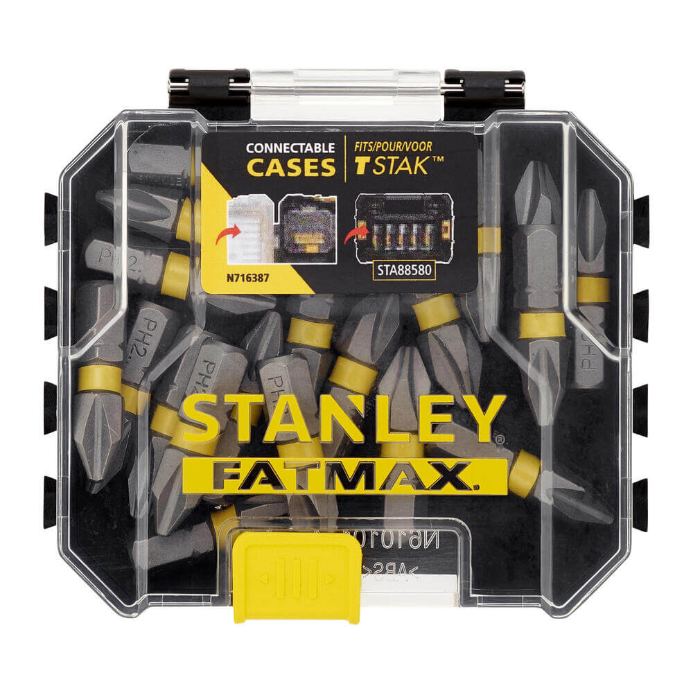 STANLEY Набор бит FatMax, Phillips, Ph2, L=25 мм, 20 шт, пластиковый кейс