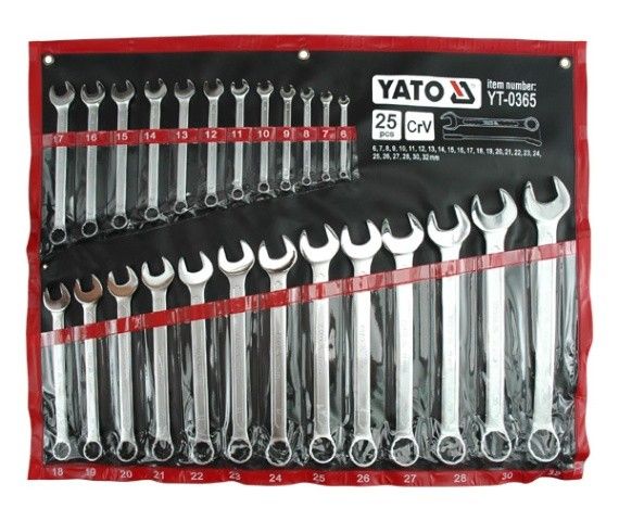YATO Ключі ріжково накидні YATO : М= 6-32 мм, Набір 25 шт. САТИН  | YT-0365