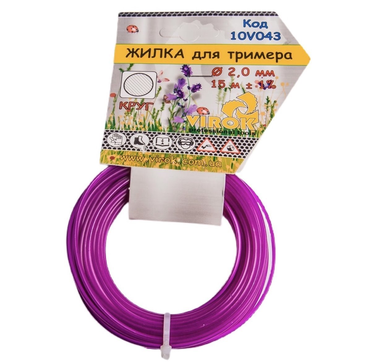 VIROK Жилка для тримера "КРУГ" TM : Ø= 2.0 мм, l= 15 м | 10V043