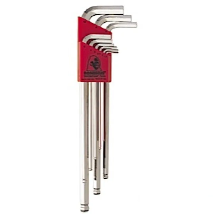 Набор ключей BONDHUS 9 шт, 1.5/2.0/2.5/3.0/4.0/5.0/6.0/8.0/10.0 мм, сферич., хромированный, длинных