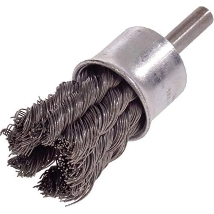 Щетка концевая D19х28 мм, хвостовик 6 мм, ст. проволока 0.50 мм, Z6 жгутов, 20000 об / мин LESSMANN
