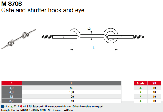 Gate and Shutter Hook and Eye Gate and Shutter Hook and Eye