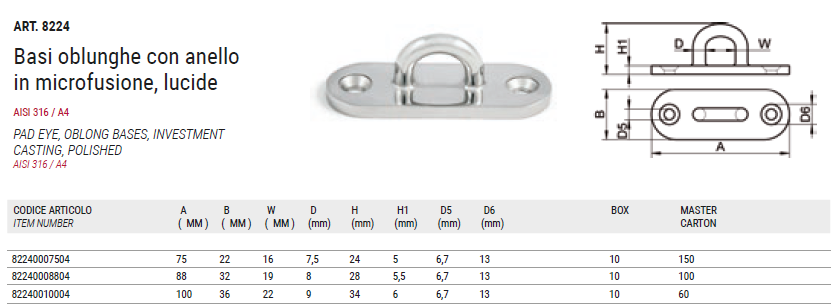 Нержавеющий обушок литой на пластине Нержавеющий обушок литой на пластине