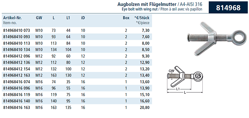 Болт з кільцем та гайкою-барашком