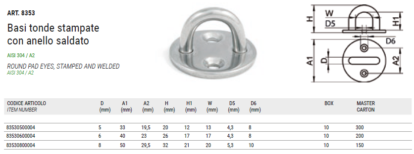 Нержавеющий обушок на круглой пластине Нержавеющий обушок на круглой пластине