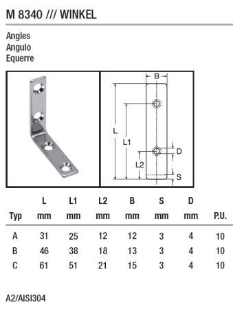 Узкий нержавеющий уголок