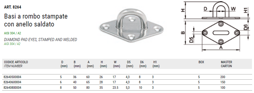 Нержавеющий обушок на ромбовидной основе Нержавеющий обушок на ромбовидной основе