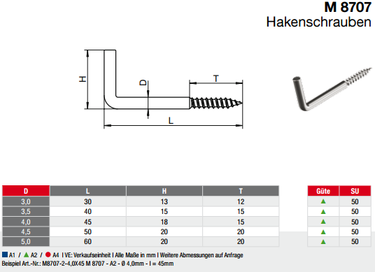 Крюк нержавеющий