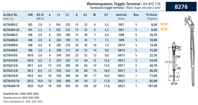 Талрепи з перекидним з'єднанням