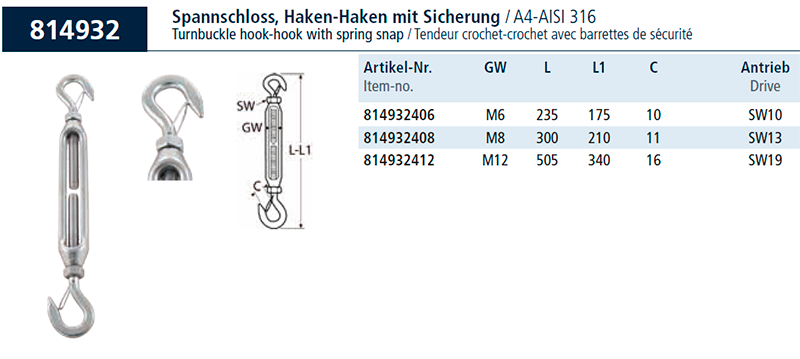 Талевий гак-гак з пружинною застібкою Талевий гак-гак з пружинною застібкою