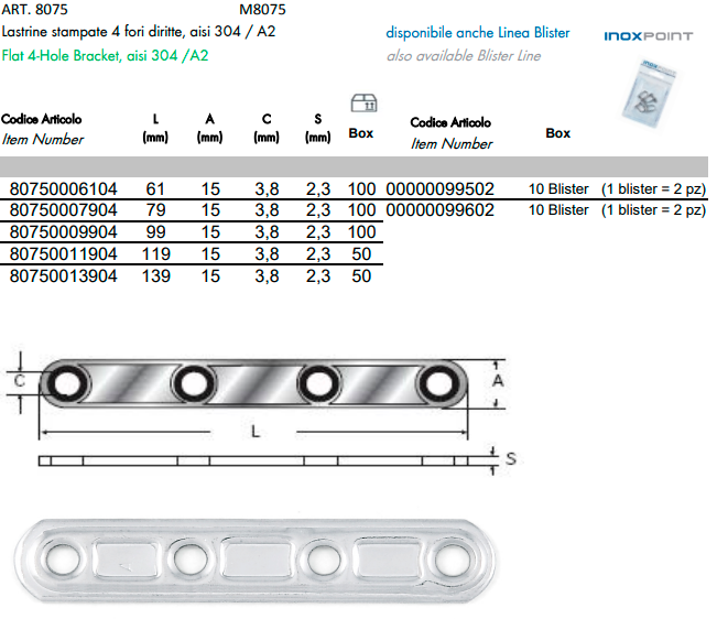 Flat 4-Hole Bracket, aisi 304.png Flat 4-Hole Bracket, aisi 304.png
