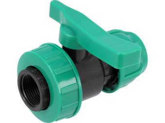 Кран кульовий до водяних пластикових труб  Ø= 25мм Х 3/4" F-різьб FLO з поліпропіл, для тиску 16 Bar