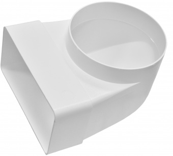 60-427 З'єднувач кутовий, пласт., плаский/круглий канал, 60х204 мм/D 100 мм (620СК10КП)  | Эра