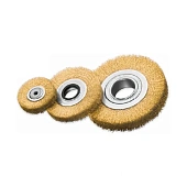 Щетка цилиндрическая 80х20 мм, ширина 18-20 мм, латун. проволока 0.2 мм, 10000 об / мин LESSMANN