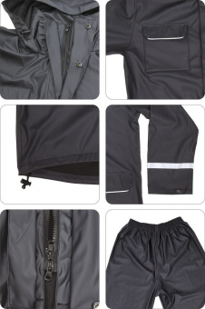 YATO Костюм з капюшоном водонепроникний YATO,розм.XXXL,100%поліестр покритий PU,3 кишені,з вент.отво