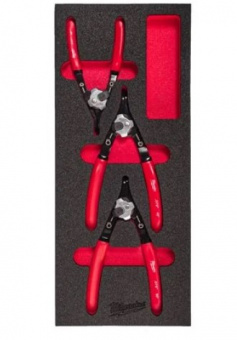 MILWAUKEE Ложемент з щипцями для стопорних кілець, (3шт) | 4932493632