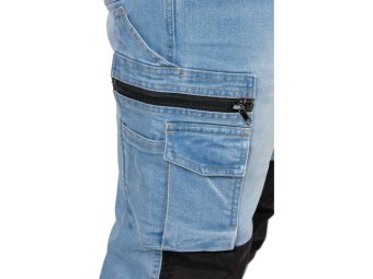 YATO Штани робочі джинс стрейч YATO розмір S/ 74-82 см, ріст- 164-172 см, голубі, 17 кишень, 71% бав