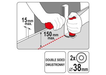 YATO Різак-рейсмус двосторонній до г/к плит YATO товщиною ≤ 15 мм, макс. ширина- 150 мм  | YT-76266