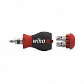 WIHA Отвёртка с магазином бит Stubby смешанная комплектация с 7 двойными битами 1/4" | W43613