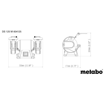 Точильний верстат з двома шліфкругами Metabo DS 125 M (0.2 кВт) (604125000)