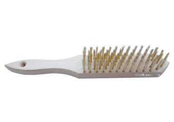Щітка ручна з латунного дроту VIROK : 6 ряди з дерев'яною ручкою [30]