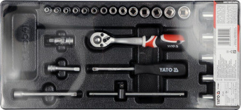 YATO Вклад до інструментальної шафи YATO, торцеві ключі з квадр. 1/4", 25 елем.  | YT-5541