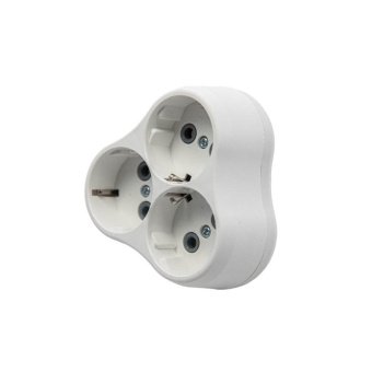 Вилка розгалужувальна електромережева VIROK на 3 гнізда 16А/250V з заземленням