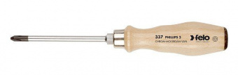 FELO Отвертка ударная PН2х100х110 мм деревянная ручка // 33720390