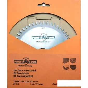 Диск пильный PROFITOOL - HW 160х1,8х1,2х20 мм TF52 (2116020)