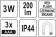 YATO Ліхтар світлодіодний "ручка" YATO; живлення від батарейок 3х ААА, 200 Lm, магніт + кліпса  | YT