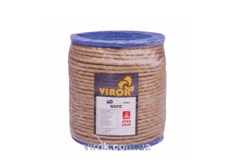 VIROK Канат джутовий ЕВА 4 мм x 200 м. (пластикова бобіна)(+,-) 5% | 86V011
