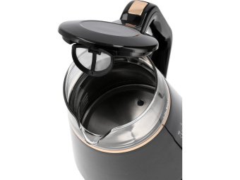 Електрочайник з термостатом з боросилікатного скла і ПП LUND 1 л, 2100 Вт, живл від мережі 230 В [8]