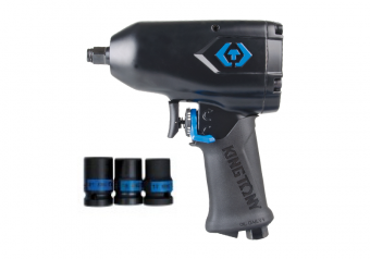 KING TONY Пневматический гайковерт 1/2" 881 Hм, в комплекте 3 торцевые головки (17,19,21) | P33431-0