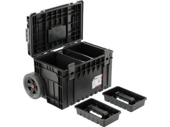 Ящик для інструментів 52V S1 2 секції з органайз. YATO на 2-х колесах, 660x643x483 мм, з телеск. руч