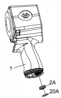 KING TONY Корпус гайковерта в сборе ( сост. 2A, 20A ) | 33621-B01
