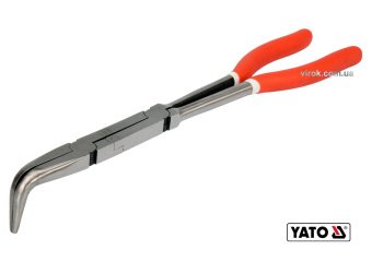 YATO Щипці вигнуті під 90° подовжені з 2 шарнірами YATO : L= 330 мм, HRC 50, Cr-V  | YT-20402