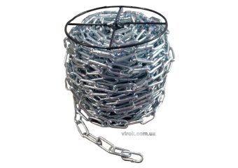 Ланцюг з короткою ланкою оцинкований ТМ "VIROK" DIN 5685A; Ø= 8 мм, 25 кг, l= 20 м ± 1,0% (TR)